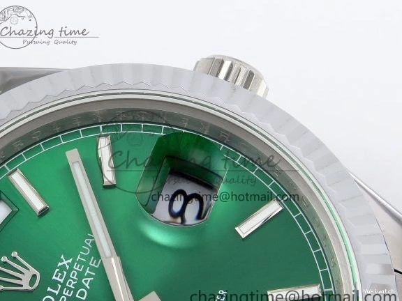 Stick Steel SS 40 Dial (Gain V3 Light JDF Weight) President Green DayDate on VR3255 904L Bracelet 0401